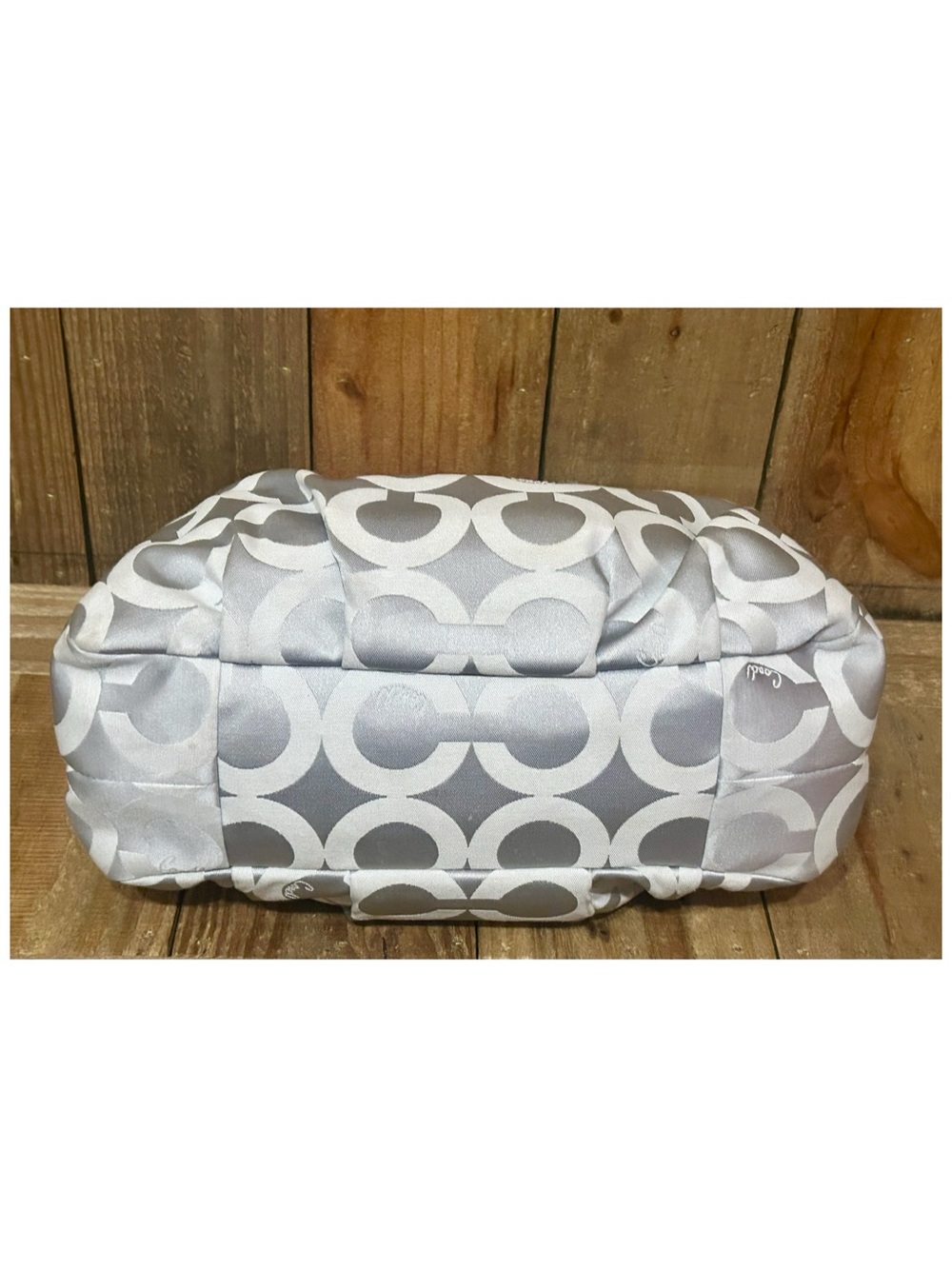 Coach. 4 Piece: Maggie Op Art Shoulder Bag with Free Watch, Wristlet & Dust Bag. - Picture 11 of 16
